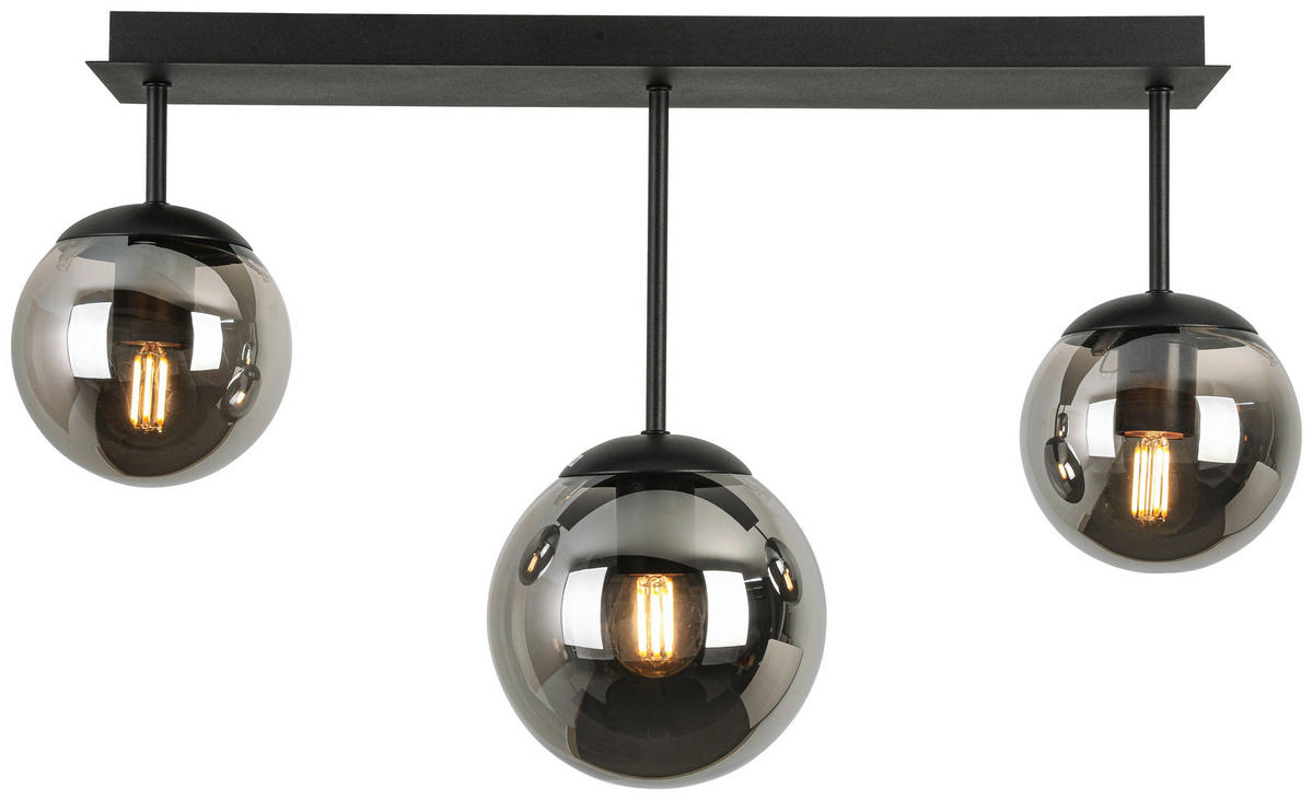 DECKENLEUCHTE    60/16/34,5 cm  - Chromfarben/Schwarz, Trend, Glas/Kunststoff (60/16/34,5cm) - Novel