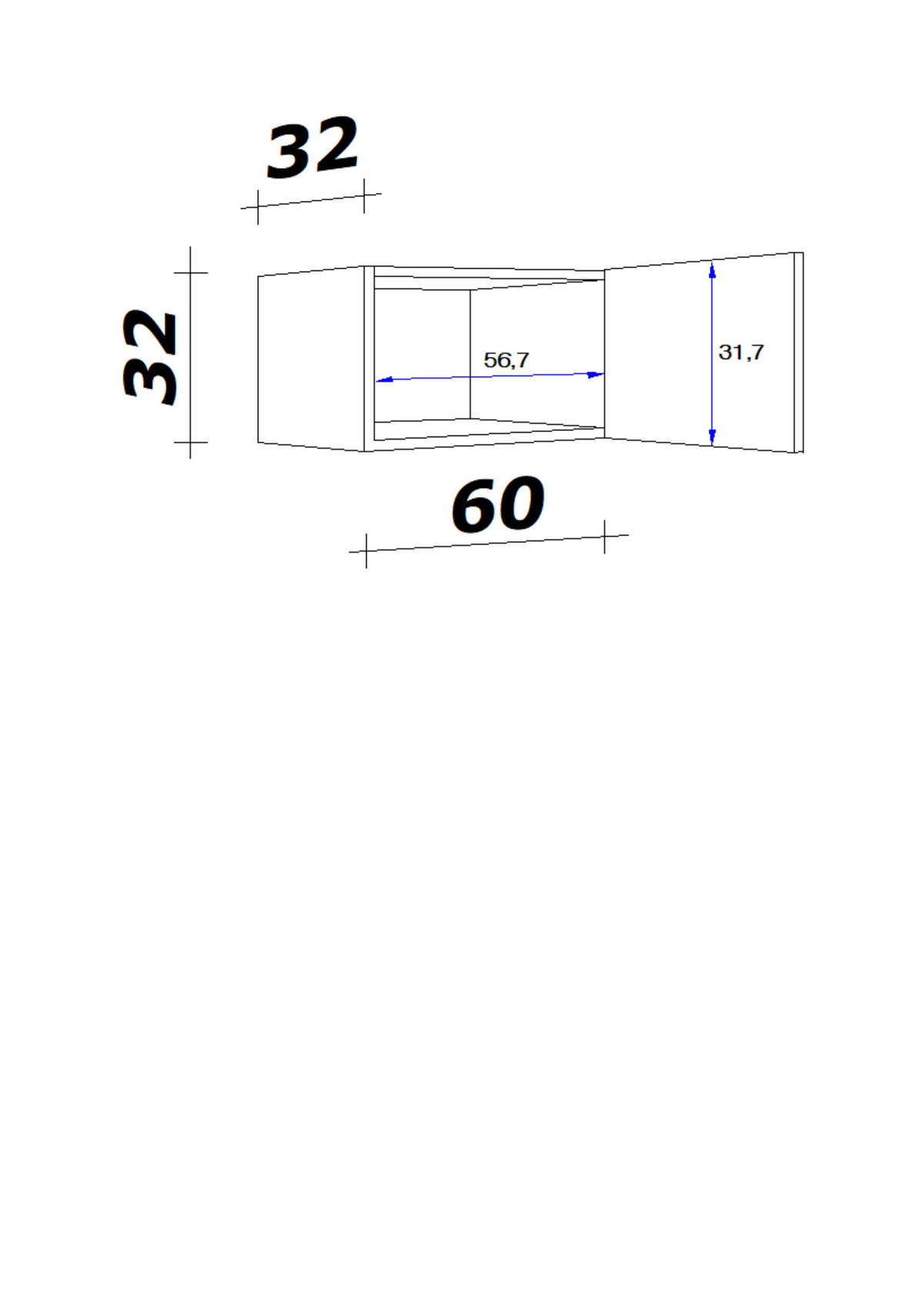 KÜCHENOBERSCHRANK 60/32/32 cm  in Eiche San Remo  - Edelstahlfarben/Eiche San Remo, MODERN, Holzwerkstoff/Metall (60/32/32cm) - FlexWell