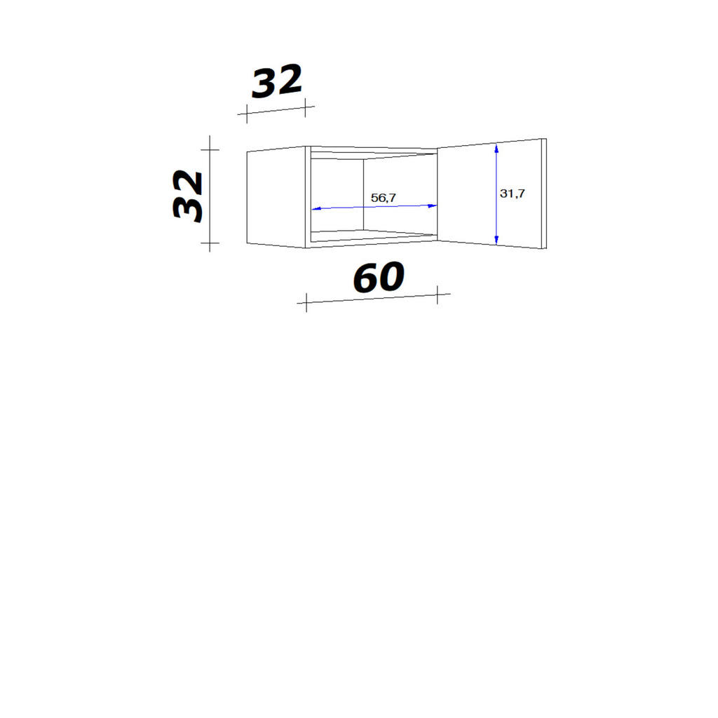 Thumbnail - FlexWell Küchenoberschrank, Eiche, Magnolie, Metall, 60x32x32 cm, Made in Germany, individuell planbar, Zusatzausstattun...