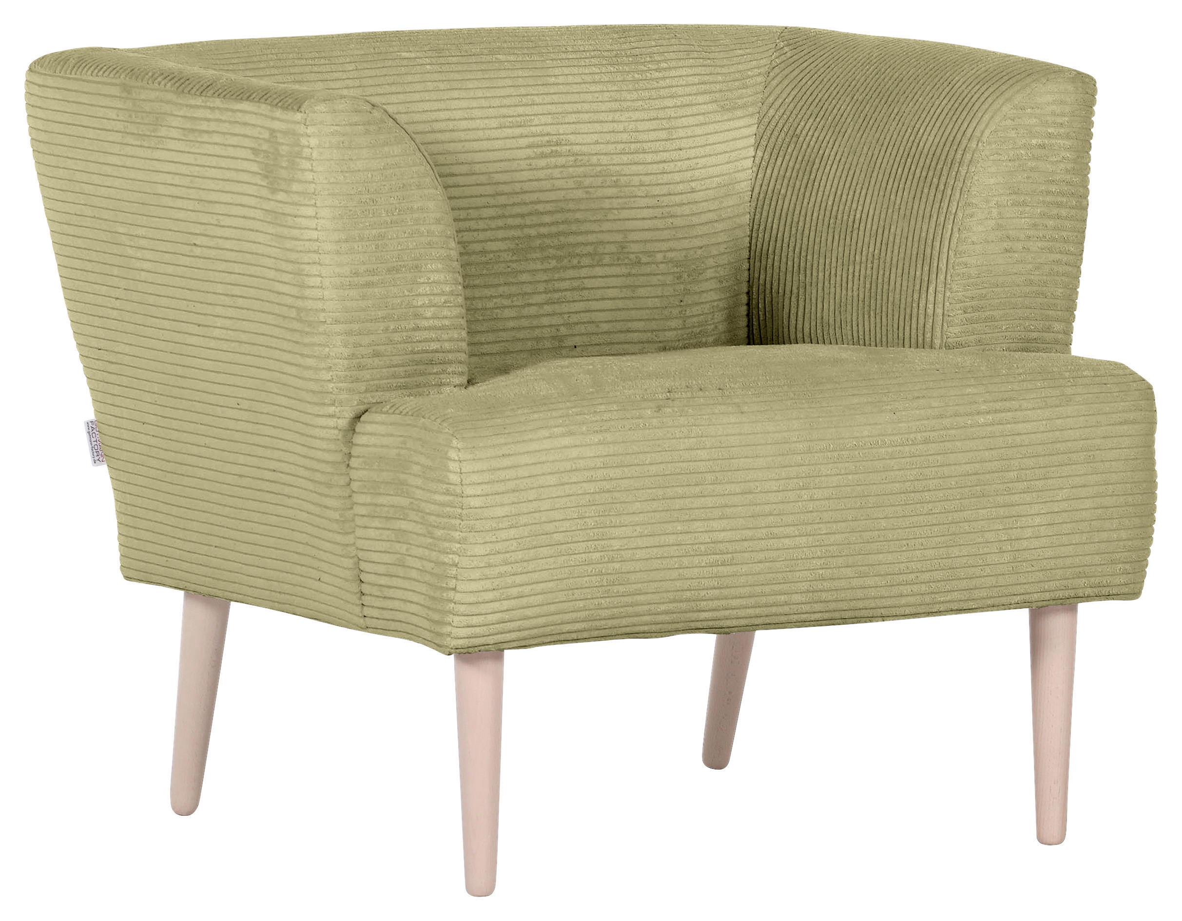 SESSEL Cord Hellgrün    - Buchefarben/Hellgrün, Design, Holz/Textil (85/71/80cm) - Hom`in