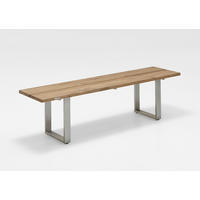 GARTENBANK 180/46/40 cm  in Teakfarben  - Edelstahlfarben/Teakfarben, Design, Holz/Metall (180/46/40cm)