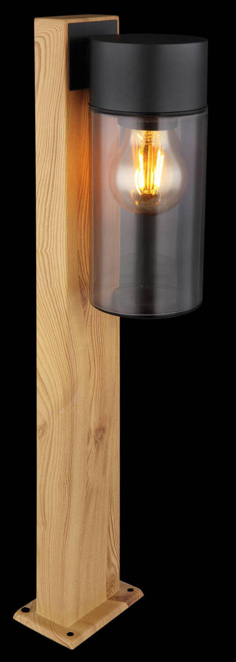 AUßENLEUCHTE 9/14,5/50 cm   - Schwarz, Natur, Glas/Metall (9/14,5/50cm) - Globo