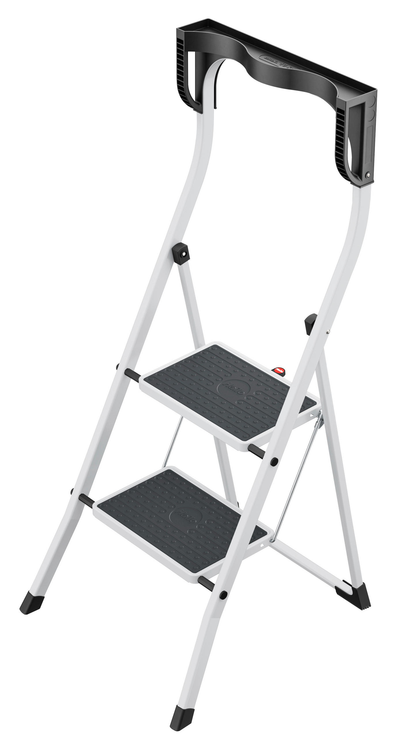 KLAPPTRITTLEITER - Schwarz/Weiß, Basics, Kunststoff/Metall (48/110/55cm) - Hailo