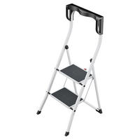KLAPPTRITTLEITER - Schwarz/Weiß, Basics, Kunststoff/Metall (48/110/55cm) - Hailo