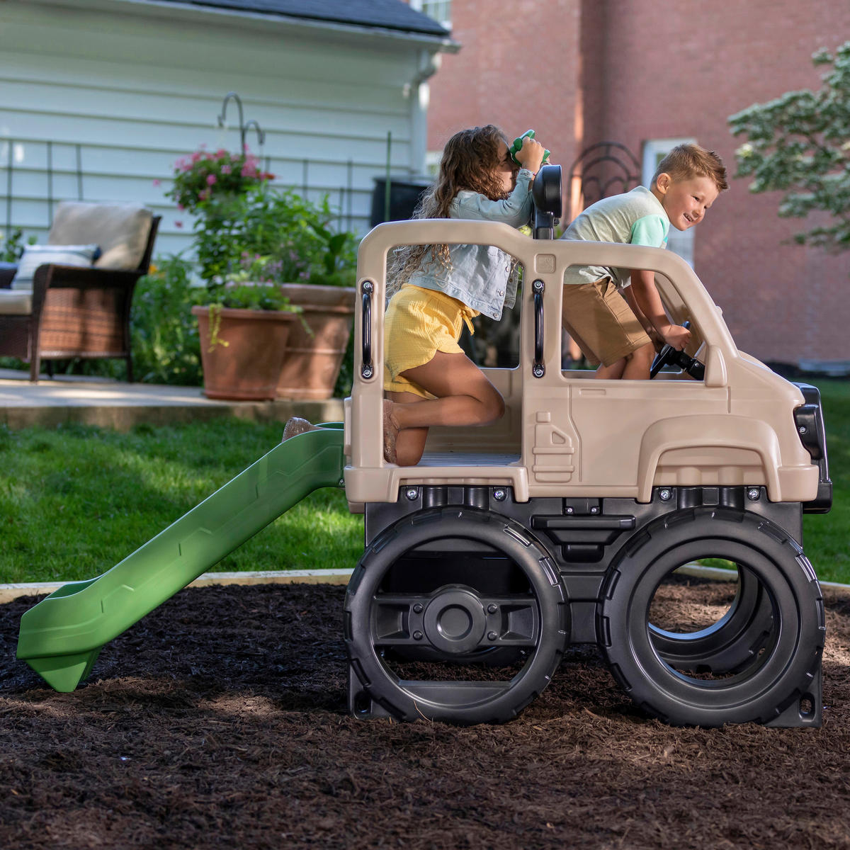 KLETTERGERÜST  - Anthrazit/Beige, KONVENTIONELL, Kunststoff (215,9/155/107cm) - Ambia Garden