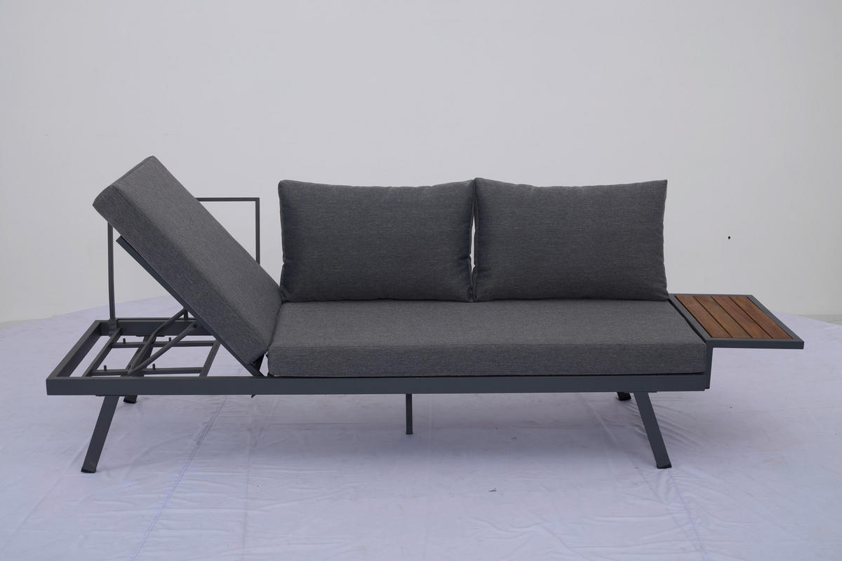 GARTENSET 5-teilig  - Dunkelgrau/Anthrazit, MODERN, Holz/Textil - Ambia Garden