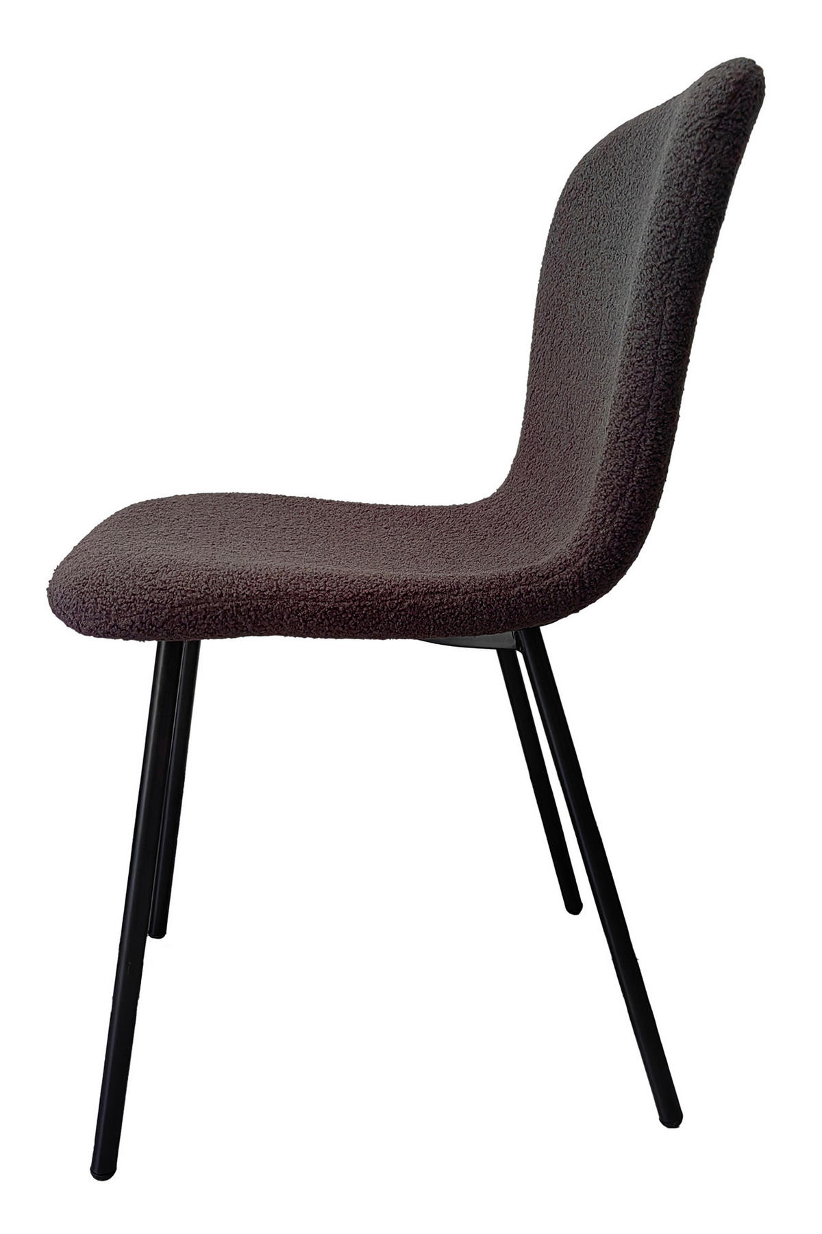 STUHL-SET 4 Stück  in Bouclé  - Dunkelgrau/Schwarz, MODERN, Textil/Metall (44/79/52cm) - Livetastic