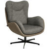 SESSEL in Chenille, Struktur Echtleder Hellbraun, Greige  - Hellbraun/Greige, Design, Leder/Textil (80/97/89cm) - Schöner Wohnen