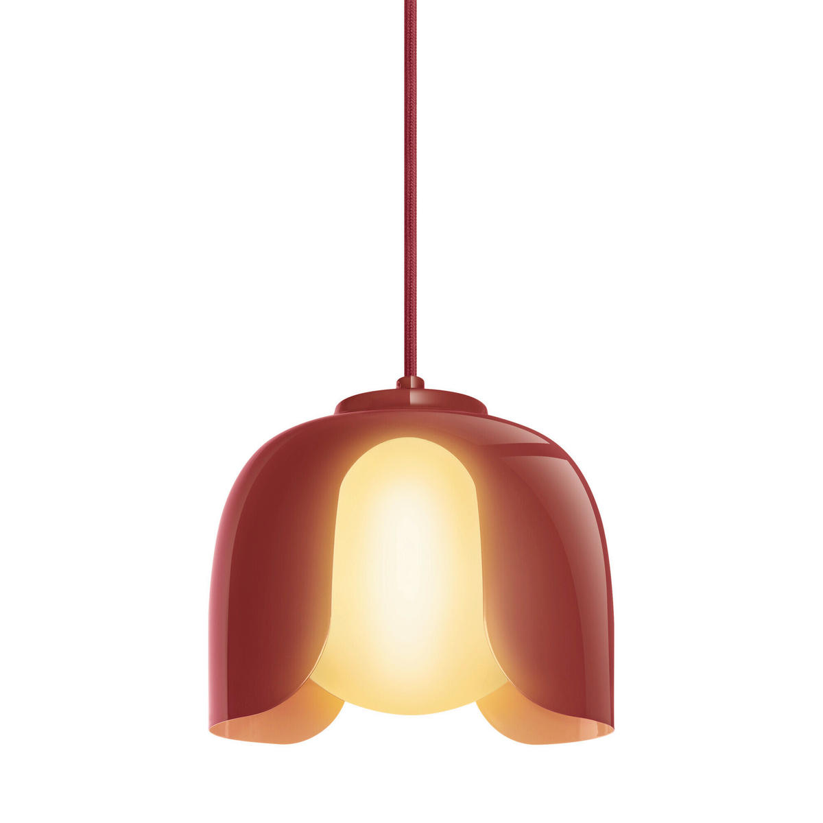 PENDELLEUCHTE 20/121,5 cm  - Rot, Basics, Glas/Metall (20/121,5cm) - Osram