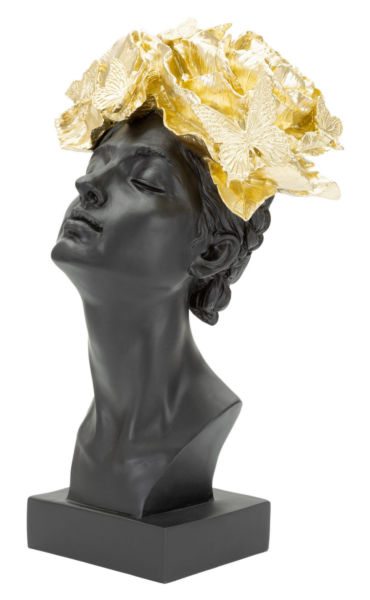 SKULPTUR - Goldfarben/Schwarz, Basics, Kunststoff (21/36.5/20cm)