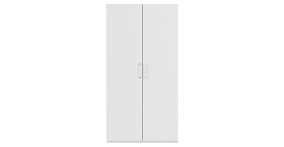 DREHTÜRENSCHRANK 101/197/60 cm 2-türig Weiß - Silberfarben/Weiß, Design, Holzwerkstoff/Kunststoff (101/197/60cm) - Novel