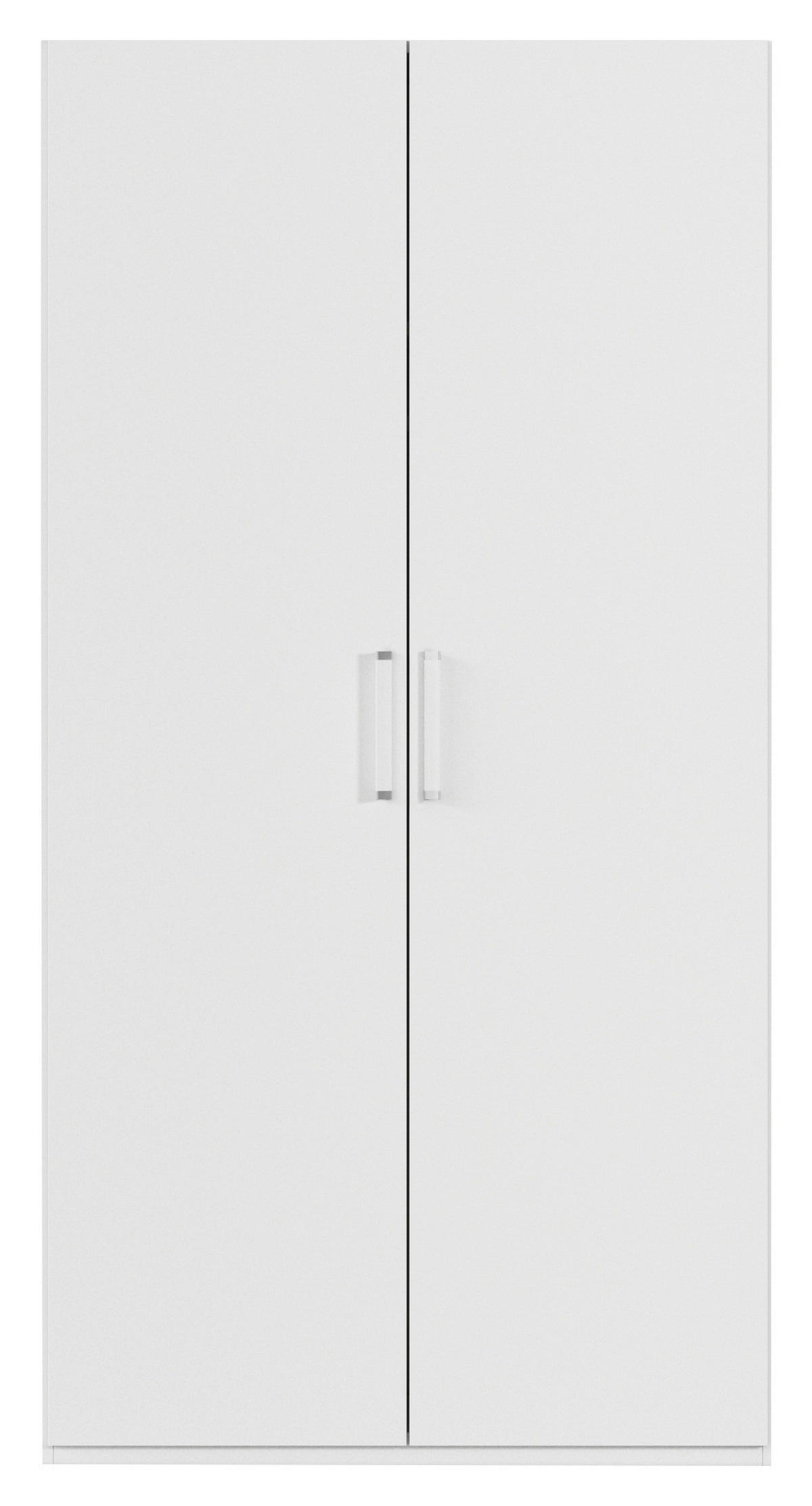 DREHTÜRENSCHRANK  in Weiß  - Silberfarben/Weiß, Design, Holzwerkstoff/Kunststoff (101/197/60cm) - Novel