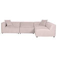 ECKSOFA Rosa Chenille Zierkissen, Rücken echt  - Creme/Schwarz, MODERN, Kunststoff/Textil (317/239cm) - Carryhome