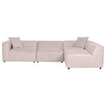 ECKSOFA Rosa Chenille Zierkissen, Rücken echt  - Creme/Schwarz, MODERN, Kunststoff/Textil (317/239cm) - Carryhome