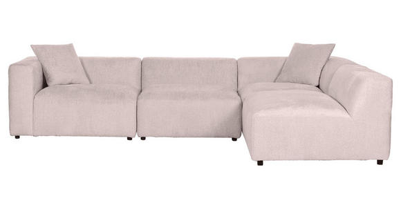 ECKSOFA Rosa Chenille Zierkissen, Rücken echt  - Creme/Schwarz, MODERN, Kunststoff/Textil (317/239cm) - Carryhome