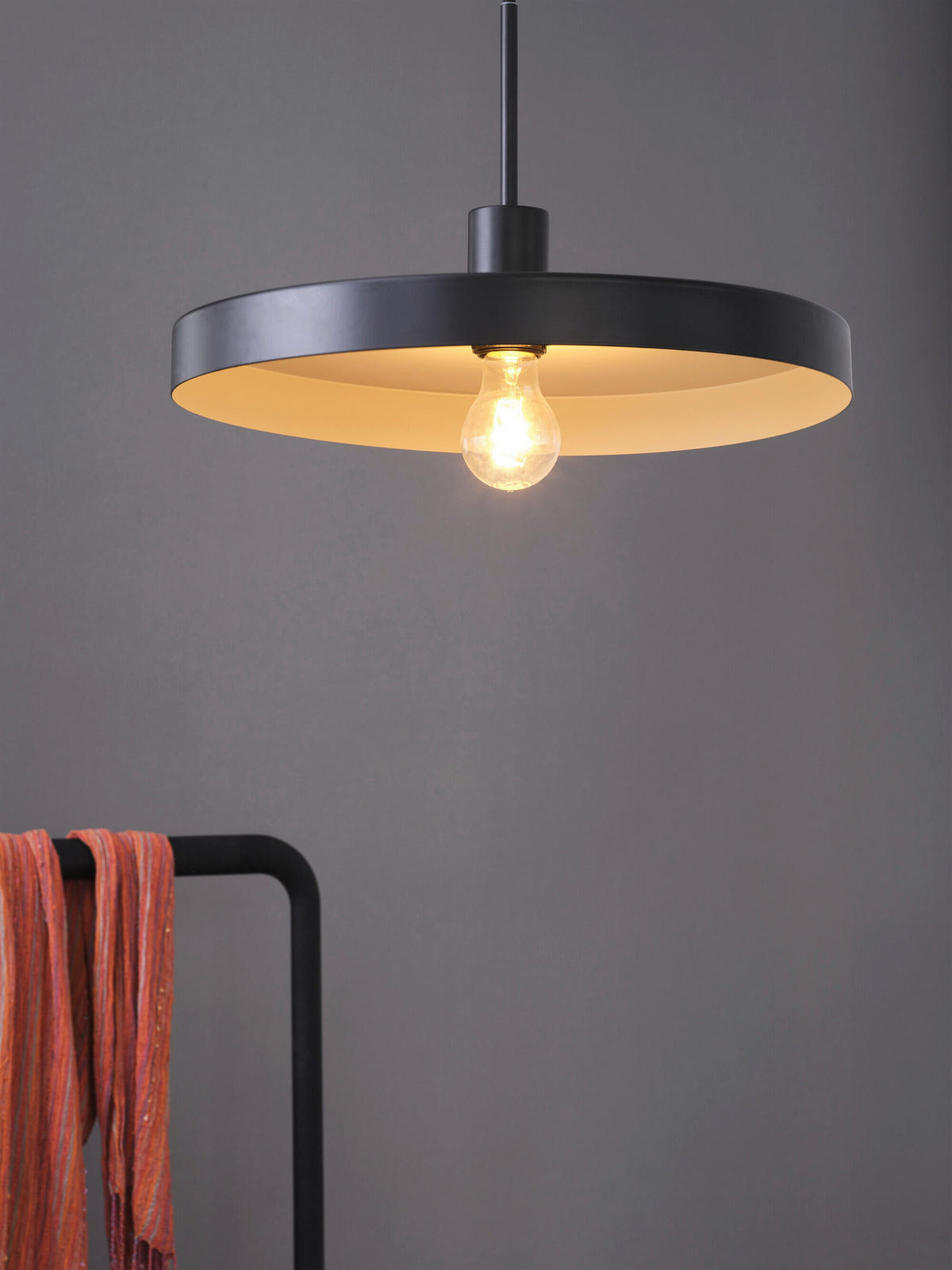 HÄNGELEUCHTE 40/127 cm   - Beige/Schwarz, Basics, Metall (40/127cm) - Osram