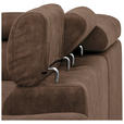 ECKSOFA Braun Lederlook  - Schwarz/Braun, Design, Kunststoff/Textil (230/263cm) - Hom`in