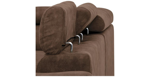 ECKSOFA Braun Lederlook  - Schwarz/Braun, Design, Kunststoff/Textil (230/263cm) - Hom`in