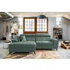 ECKSOFA in Velours Mintgrün  181/267 cm  - Schwarz/Mintgrün, Design, Textil/Metall (181/267cm) - Carryhome