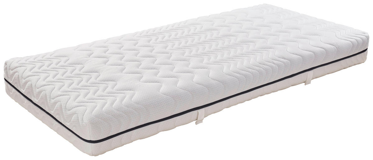 WENDEMATRATZE 90/200 cm, Höhe ca.: 20 cm, H2 = mittel, H3 = fest, Wendematratze mit unterschiedlichen Härtegraden, 7-Zonen - Weiß, MODERN, Textil (90/200cm) - Livetastic