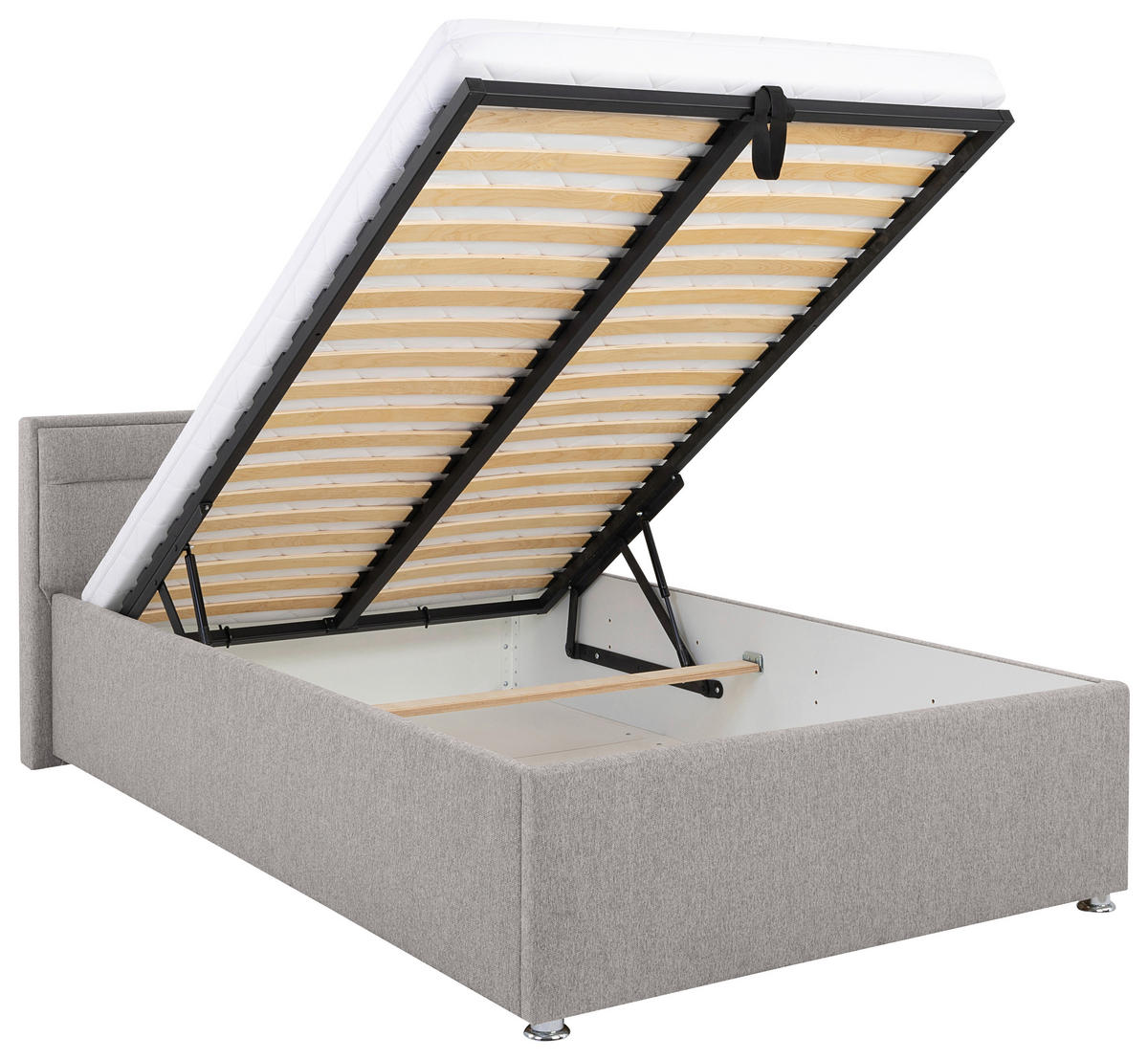 POLSTERBETT Lattenrost, Bettkasten Hellgrau 120/200 cm  - Hellgrau, MODERN, Holz/Kunststoff (120/200cm) - MID.YOU