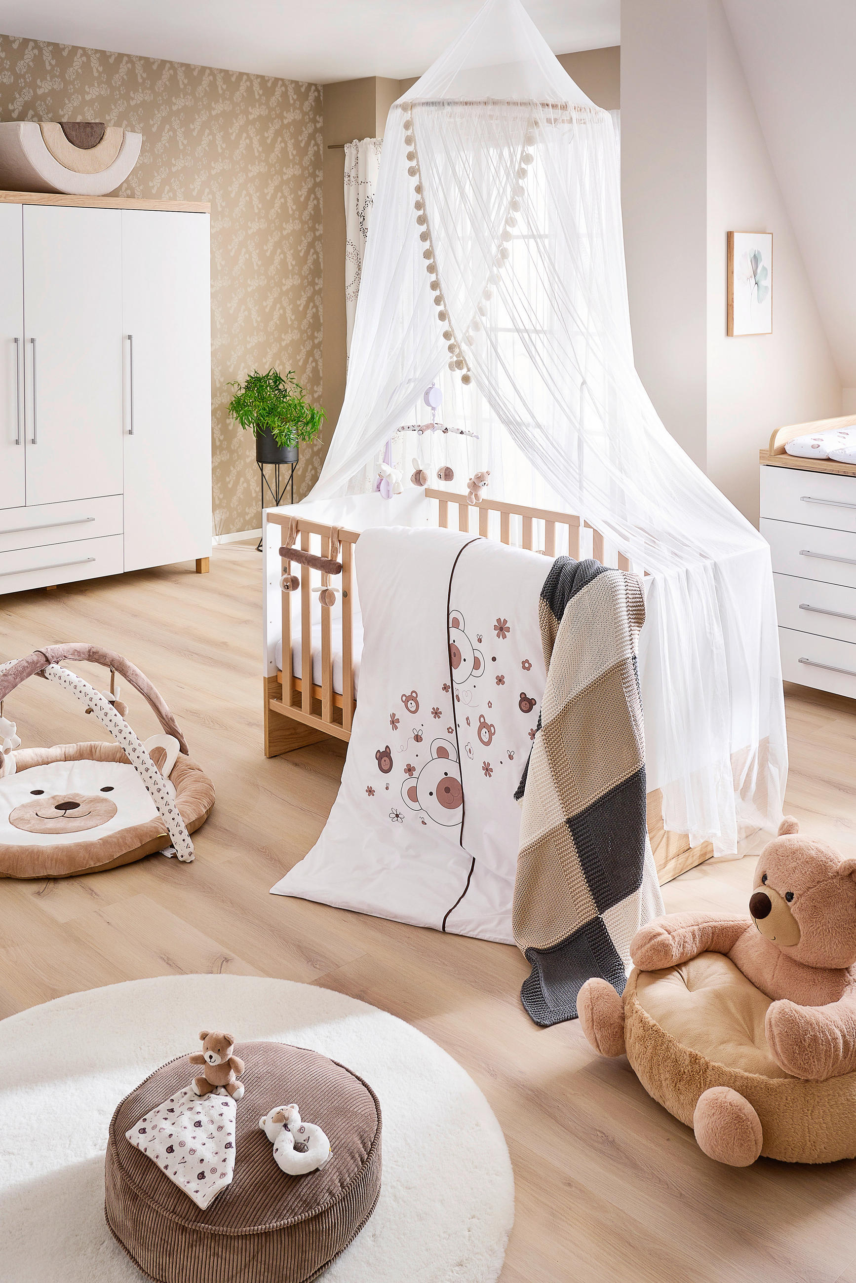POSTELJINA ZA BEBE 100/135 cm Honey - bijela/bež, Basics, tekstil (100/135cm) - Patinio