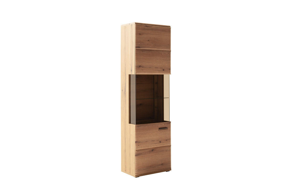 VITRINE in Eichefarben  - Eichefarben/Anthrazit, Design, Glas/Holzwerkstoff (60/206/38cm) - Livetastic