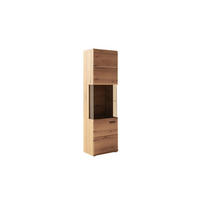 VITRINE in Eichefarben  - Eichefarben/Anthrazit, Design, Glas/Holzwerkstoff (60/206/38cm) - Livetastic