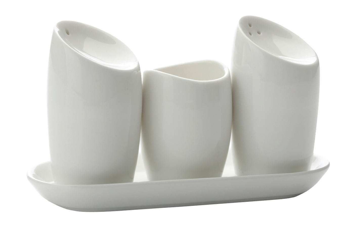 SOLNIȚĂ ȘI PIPERNIȚĂ    - alb, Basics, ceramică (14,5/9,5/6cm) - Maxwell & Williams
