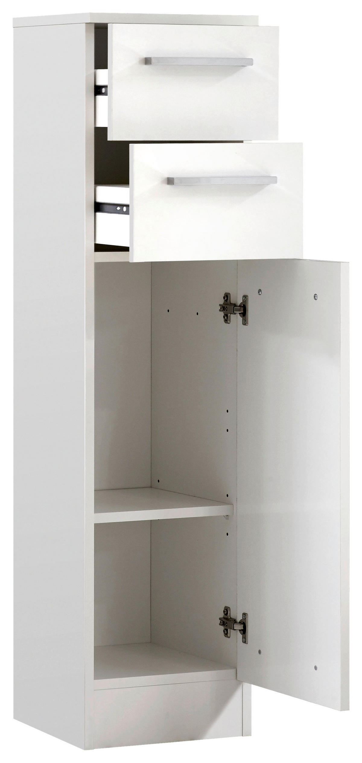 SPODNÁ SKRINKA, biela, biela, 30/119/33 cm - biela/chrómová, Basics, kompozitné drevo (30/119/33cm) - Carryhome