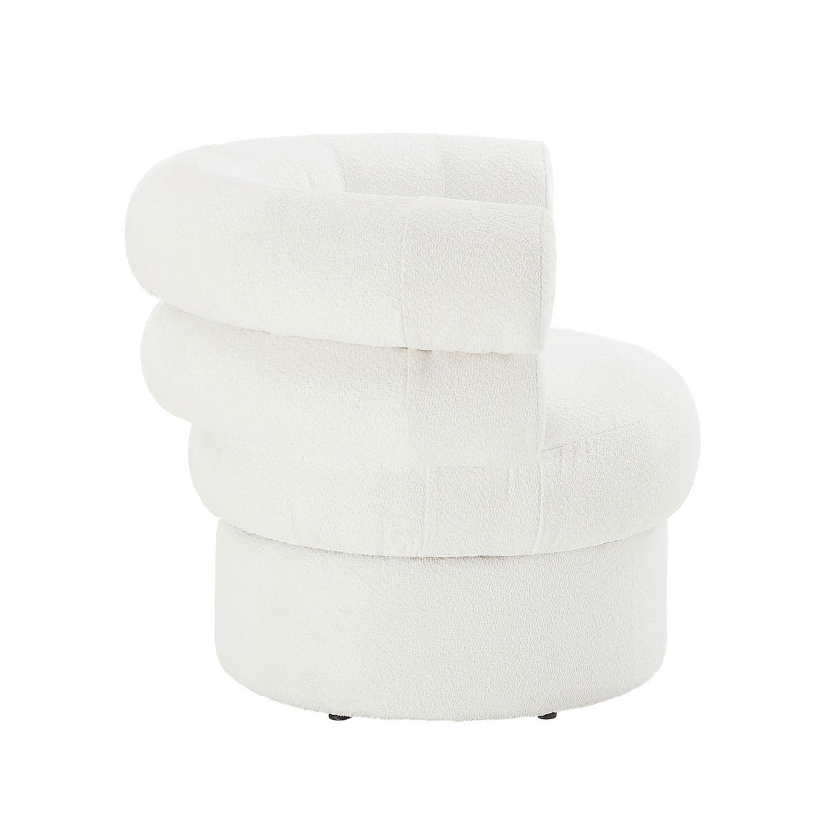 SESSEL in Bouclé Weiß  - Weiß/Braun, MODERN, Holz/Textil (86,4/71/79cm) - Livetastic
