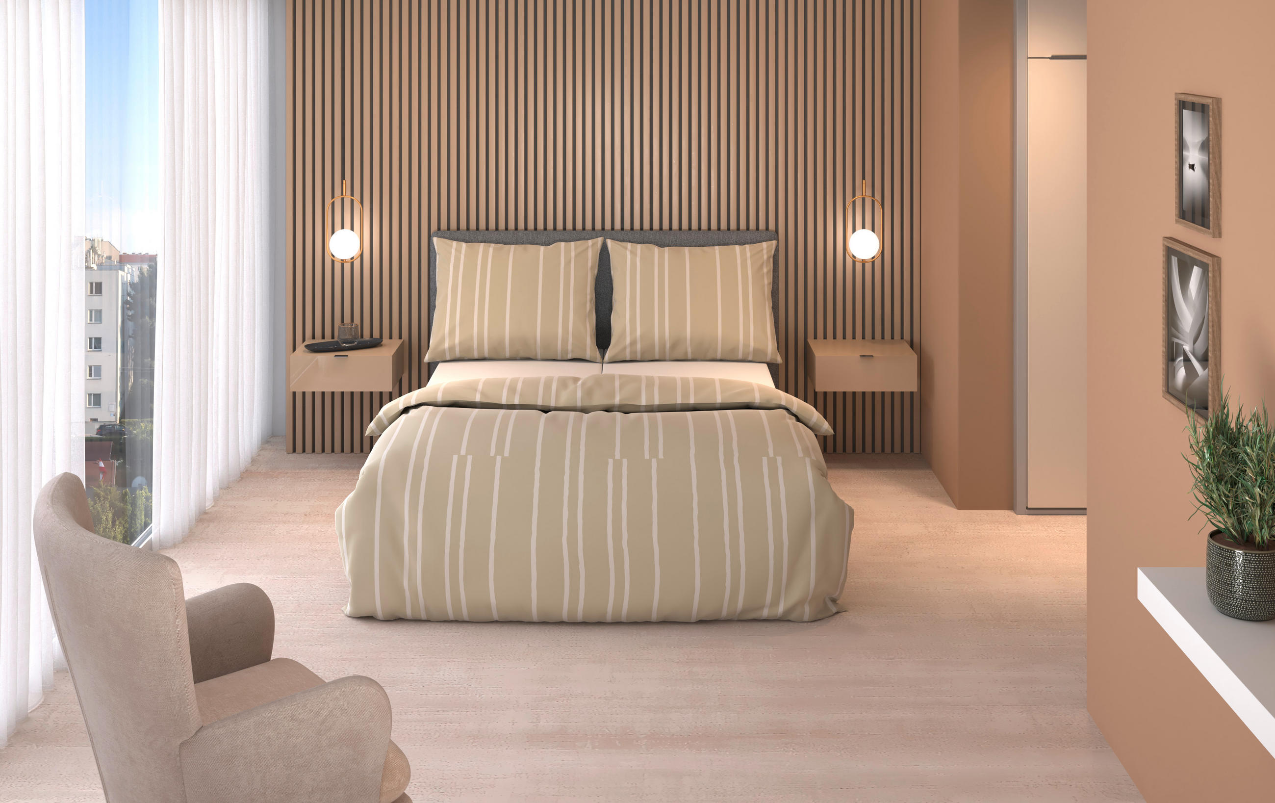 BETTWÄSCHESET Satin 200/210 cm  65 cm/100 cm  - Beige, Design, Textil (200/210cm) - Dieter Knoll
