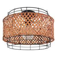 TAKLAMPA 35/24,5 cm  - svart/mörkbrun, Natur, metall/naturmaterial (35/24,5cm) - Globo