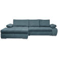 ECKSOFA in Flachgewebe Petrol  - Chromfarben/Petrol, Design, Kunststoff/Textil (173/294cm) - Carryhome