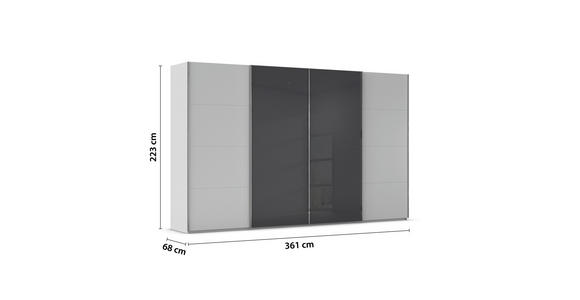 SCHWEBETÜRENSCHRANK 361/223/68 cm 4-türig  - Chromfarben, KONVENTIONELL, Glas/Holzwerkstoff (361/223/68cm) - Novel