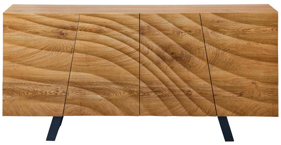 SIDEBOARD in 160/75/42 cm - Eichefarben/Schwarz, LIFESTYLE, Holzwerkstoff/Metall (160/75/42cm) - Carryhome