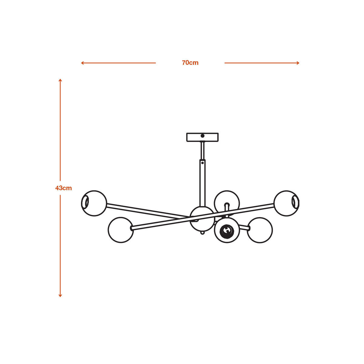 PENDELLEUCHTE 70/68/43 cm   - Design, Metall (70/68/43cm) - Ledvance