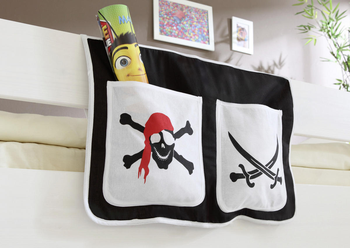 BETTTASCHE - Schwarz/Weiß, KONVENTIONELL, Textil (56/32/2cm) - MID.YOU