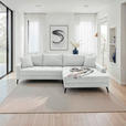 ECKSOFA  in Cord Elfenbein  280/173 cm  - Elfenbein/Schwarz, KONVENTIONELL, Textil/Metall (280/173cm) - Hom`in