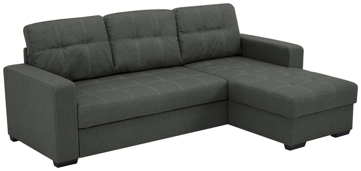 HÖRNBÄDDSOFFA i mikrofiber grafitfärgad  - vit/grafitfärgad, Design, textil/plast (240/160cm) - Livetastic
