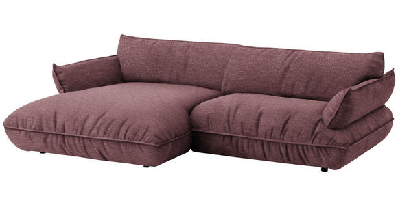 ECKSOFA  in Flachgewebe Beere  185/264 cm  - Beere/Schwarz, Design, Kunststoff/Textil (185/264cm) - Belluti