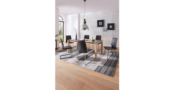 ESSTISCH in Holz, Kunststoff 180(280)/100/75 cm - Eichefarben/Graphitfarben, Design, Holz/Kunststoff (180(280)/100/75cm) - Dieter Knoll