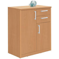 KOMMODE  in 72/84/36 cm  - Silberfarben/Buchefarben, Basics, Holzwerkstoff (72/84/36cm) - Xora