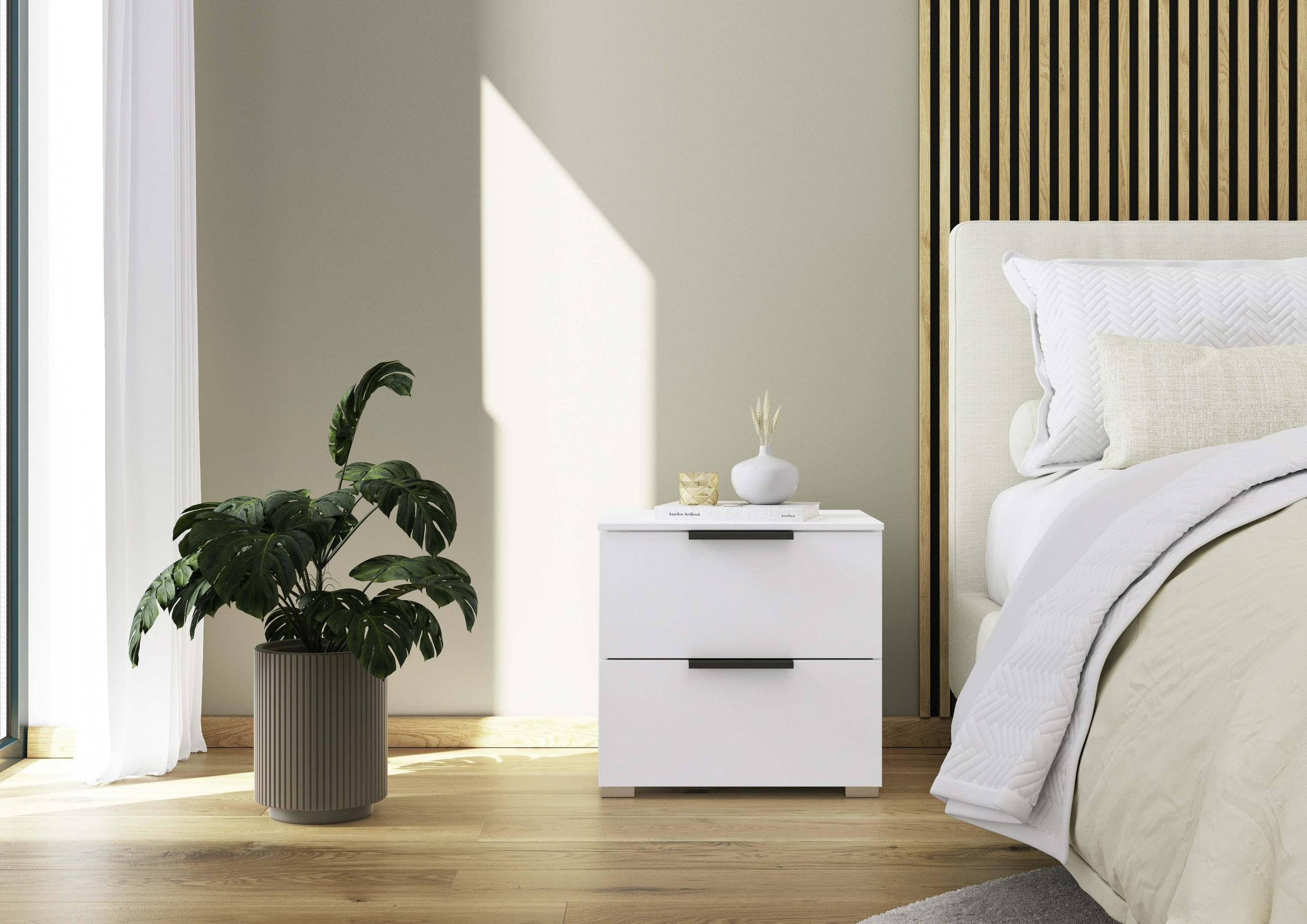NACHTSCHRANK 50/49/42 cm  - Silberfarben/Graphitfarben, Trend, Holzwerkstoff/Metall (50/49/42cm) - Novel