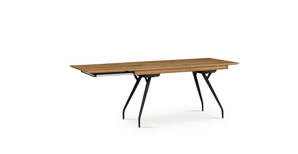 AUSZIEHTISCH Schwarz, Eichefarben rechteckig ausziehbar, in verschiedenen Größen erhältlich - Eichefarben/Schwarz, Design, Holz/Holzwerkstoff (160(210)/90/76cm) - Moderano
