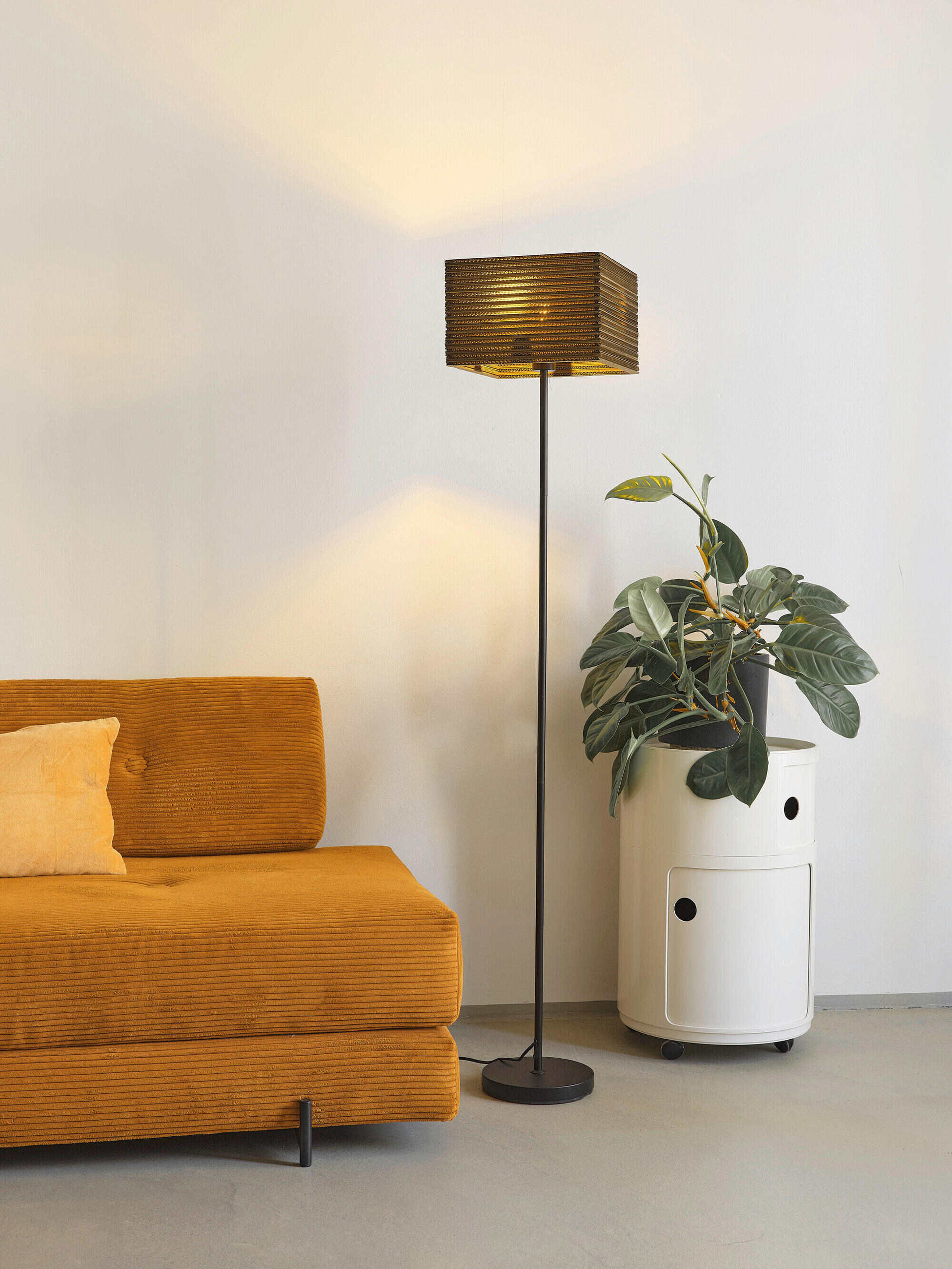 STEHLEUCHTE 30/30/160 cm - Natur, Karton/Metall (30/30/160cm) - Osram