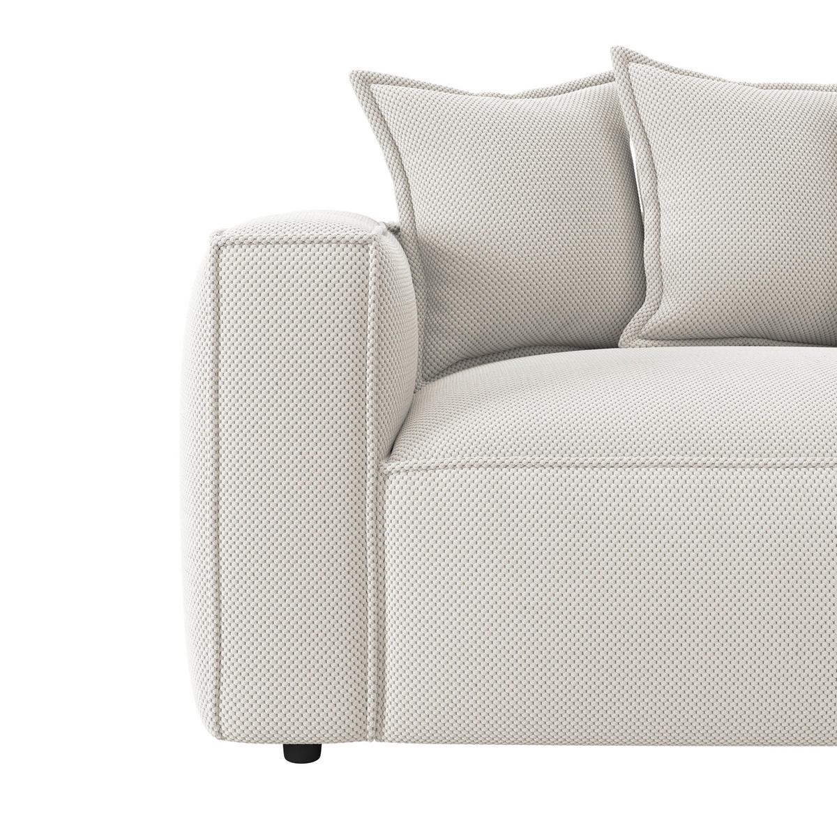 BIGSOFA in Mikrofaser Creme  - Creme/Schwarz, Modern, Textil (280/72/109cm) - MID.YOU