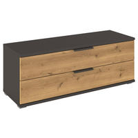 LOWBOARD  in 121/45/42 cm  - Eichefarben/Graphitfarben, KONVENTIONELL, Holzwerkstoff/Metall (121/45/42cm) - Xora