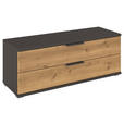 LOWBOARD  121/45/42 cm 2 Schublade(n) Beimöbel erhältlich, stehend  - Eichefarben/Graphitfarben, KONVENTIONELL, Holzwerkstoff/Metall (121/45/42cm) - Xora
