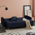 SCHLAFSOFA  in Struktur Dunkelblau  - Buchefarben/Dunkelblau, Design, Holz/Textil (217/97/101cm) - Carryhome